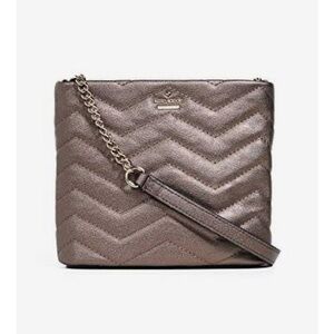 NEW Kate Spade New York Women's Reese Park Ellery Crossbody Bag, Ash Metallic
